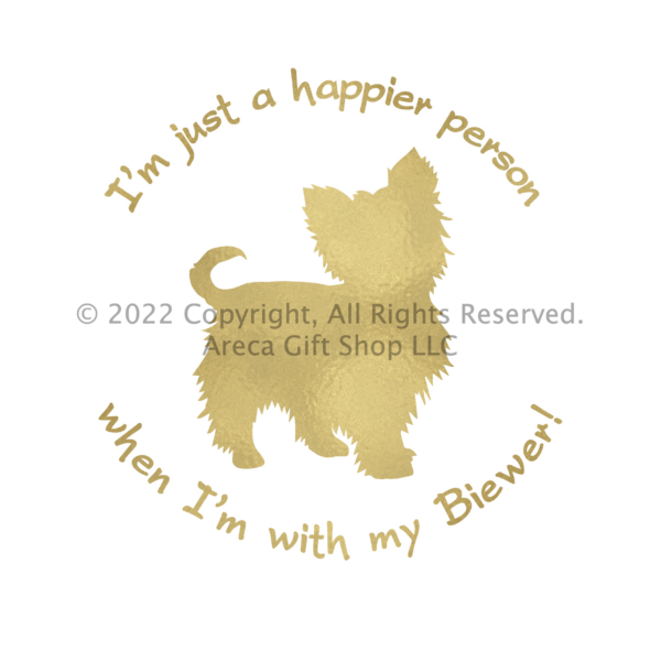 Biewer "I'm just a happier person..." Pillow Cover - Image 3