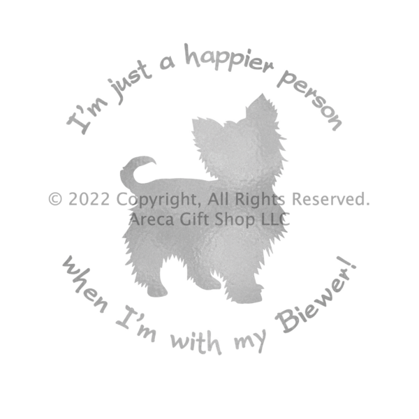 Biewer "I'm just a happier person..." Pillow Cover - Image 4